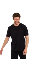 COMEOR T-Shirt Herren Kurzarm Rundhals Basic Schwarz