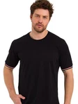 COMEOR T-Shirt Herren Kurzarm Rundhals Basic Schwarz