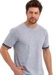 COMEOR T-Shirt Herren Kurzarm Rundhals Basic Grau/Hellgrau