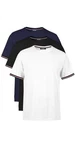 COMEOR T-Shirt Herren Kurzarm Rundhals Basic Dunkelblau/Weiß/Schwarz