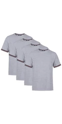 COMEOR T-Shirt Herren Kurzarm Rundhals Basic Hellgrau/Grau