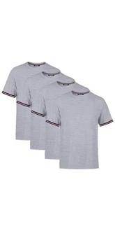 COMEOR T-Shirt Herren Kurzarm Rundhals Basic Hellgrau/Grau