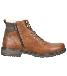 MUSTANG Schnürstiefelette Schnürboots Braun/Beige/Dunkelbraun/Rot