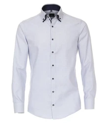 VENTI Blusenshirt Businesshemd Modern Fit Button-Down-Kragen blau