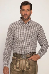 JP1880 Businesshemd Karohemd Trachten Langarm Buttondown-Kragen Braun/Beige/Khaki/Gelb