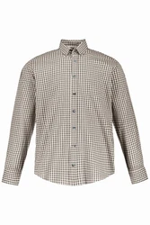JP1880 Businesshemd Karohemd Trachten Langarm Buttondown-Kragen Braun/Beige/Khaki/Gelb
