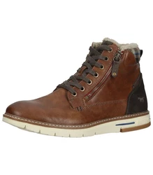 MUSTANG Schnürboots Stiefelette Braun/Dunkelbraun