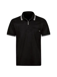 Trigema Poloshirt mit Reißverschluss Schwarz/Rot/Dunkelblau/Blau/Weiß