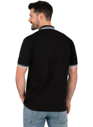 Trigema Poloshirt mit Reißverschluss Schwarz/Rot/Dunkelblau/Blau/Weiß