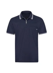 Trigema Poloshirt mit Reißverschluss blau/navy