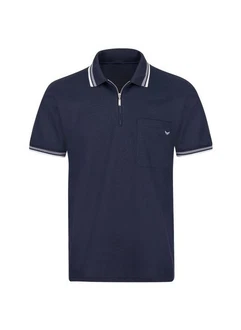 Trigema Poloshirt mit Reißverschluss blau/navy Trigema Poloshirt mit Reißverschluss blau/navy