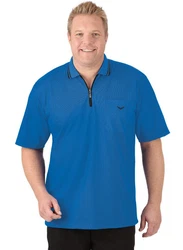 Trigema Poloshirt mit Reißverschluss Blau/Dunkelblau