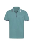 Trigema Poloshirt mit Reißverschluss Türkis/Grün