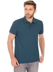Trigema Slim Fit Poloshirt blau (jeans, melange)