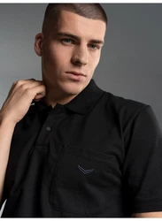 Trigema Poloshirt mit Brusttasche schwarz