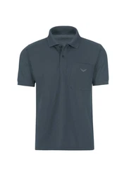 Trigema Poloshirt mit Brusttasche grau (anthrazit)