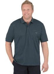 Trigema Poloshirt mit Brusttasche grau (anthrazit)