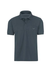 Trigema Poloshirt mit Brusttasche grau (anthrazit)
