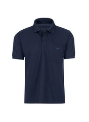 Trigema Poloshirt mit Brusttasche blau (navy)