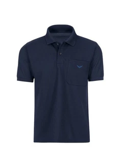 Trigema Poloshirt mit Brusttasche blau (navy)