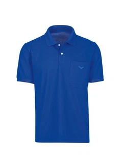 Trigema Poloshirt mit Brusttasche Hellblau/Blau/Dunkelblau