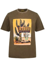 T-Shirt T-Shirt Halbarm Fotoprint Vintage Look Brustprint