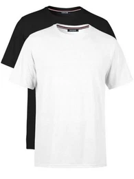 T-Shirt Herren Basic T-Shirts Baumwolle (Packung, 2-tlg) mit gerader rmel Abschluss