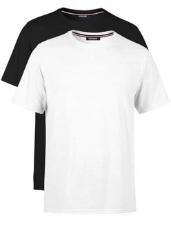 COMEOR T-Shirt Herren Basic Weiß/Creme/Schwarz