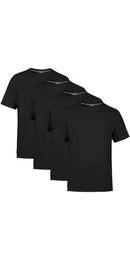 T-Shirt Herren Basic T-Shirts Baumwolle (Packung, 4-tlg) mit gerader rmel Abschluss