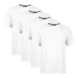 T-Shirt Herren Basic T-Shirts Baumwolle (Packung, 4-tlg) mit gerader rmel Abschluss