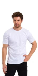 COMEOR T-Shirt Herren Basic Creme/Weiß