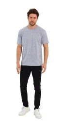 T-Shirt Herren Basic T-Shirts Baumwolle (Packung, 1-tlg) mit gerader rmel Abschluss