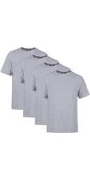 T-Shirt Herren Basic T-Shirts Baumwolle (Packung, 4-tlg) mit gerader rmel Abschluss