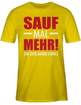 Shirtracer T-Shirt Sauf mal mehr - Die Leute gucken schon Party & Alkohol Gelb/Lila