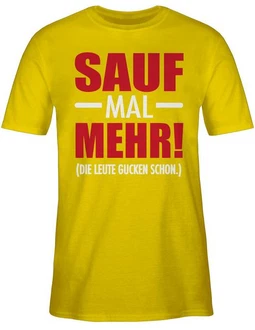 Shirtracer T-Shirt Sauf mal mehr - Die Leute gucken schon Party & Alkohol Gelb/Lila Shirtracer T-Shirt Sauf mal mehr - Die Leute gucken schon Party & Alkohol Gelb/Lila