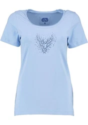 OS-Trachten Trachtenshirt Wimporo Kurzarm T-Shirt Hellblau/Blau