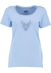 OS-Trachten Trachtenshirt Wimporo Kurzarm T-Shirt Hellblau/Blau