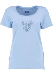 Trachtenshirt Wimporo Kurzarm T-Shirt mit Strass-Hirsch auf der Brust