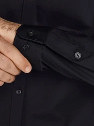 Jack & Jones Langarmhemd Cardiff Schwarz/Dunkelblau