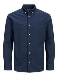 Jack & Jones Langarmhemd JPRBLUBrook OXFORD Dunkelblau/Blau/Hellblau