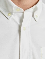 Jack & Jones Langarmhemd JPRBLUBrook OXFORD Weiß/Grau