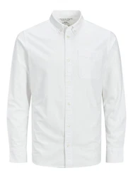 Jack & Jones Langarmhemd JPRBLUBrook OXFORD Weiß/Grau