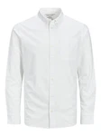 Jack & Jones Langarmhemd JPRBLUBrook OXFORD Weiß/Grau
