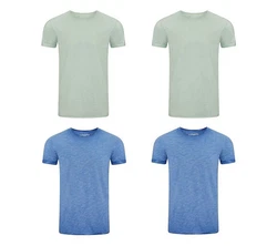 riverso T-Shirt Herren Basic Shirt RIVMatteo Regular Fit Türkis/Blau/Hellblau/Grau
