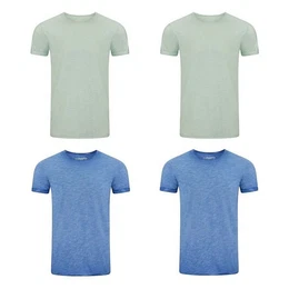 T-Shirt Herren Basic Shirt RIVMatteo Regular Fit (4-tlg) Kurzarm Tee Shirt mit Rundhalsausschnitt aus 100% Baumwolle