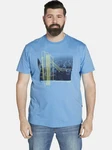 Charles Colby T-Shirt EARL CAYSE mit reflektierenden Details Hellblau/Blau