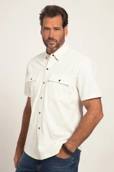 JP1880 Kurzarmhemd Modern Fit Kent-Kragen Weiß/Khaki/Creme/Rot/Beige