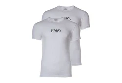 Emporio Armani Herren T-Shirt Vorteilspack Crew Neck Rundhals Stretch Cotton EA Logo Weiß