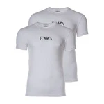 Emporio Armani Herren T-Shirt Vorteilspack Crew Neck Rundhals Stretch Cotton EA Logo Weiß