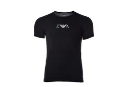 Emporio Armani Herren T-Shirt Vorteilspack Crew Neck Rundhals Stretch Cotton EA Logo Schwarz